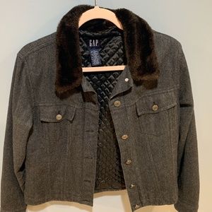 Faux Fur Collar GAP Wool Jacket